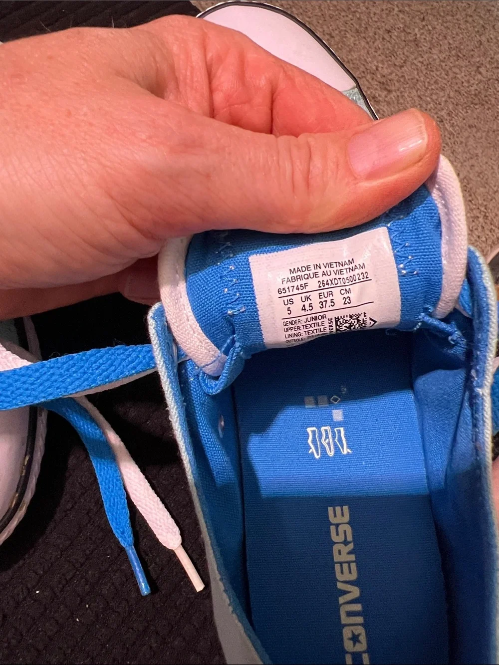 Converse Kids Light Blue Low-Top Sneakers with Blue Accents